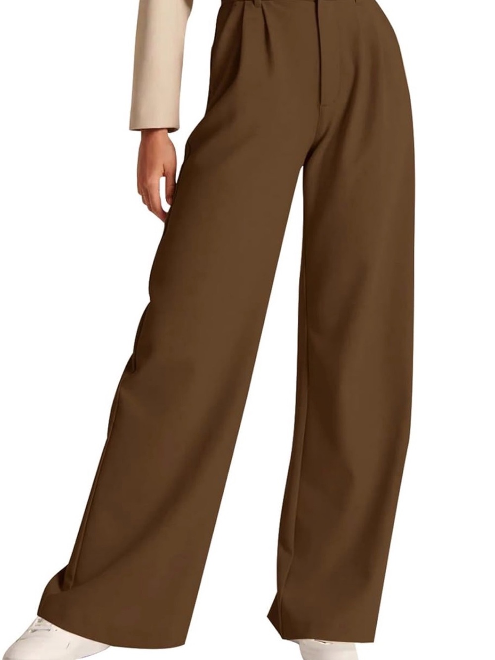 Wide Leg High-Waist Pants in Brown
